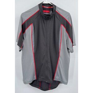 Novara Cycling Jersey Adult XL Gray Black Short Sleeve‎ Rear Pockets Full Zip
